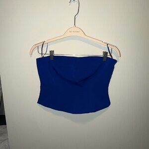 Rachel Zoe Royal Blue Strapless Crop Top